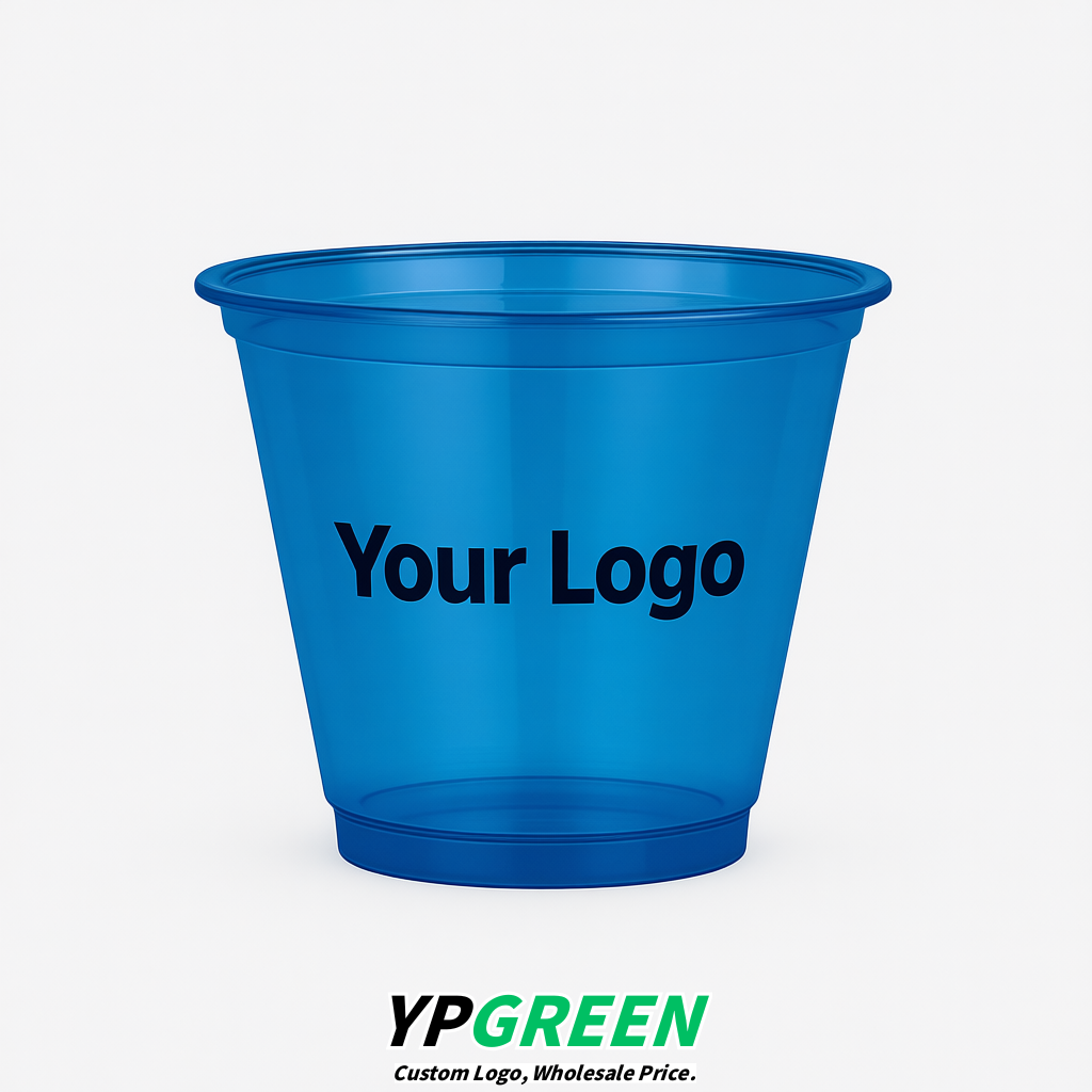 Blue Iced Latte Plastic Cup 260ml Disposable Clear Cup 9.2×5.5×7.1cm