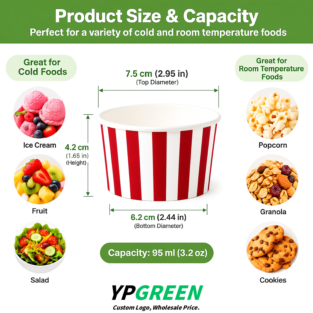 Brick Red Paper Gelato Takeaway Cup 2-10oz Disposable Ice Cream Bowls with Lids Factory
