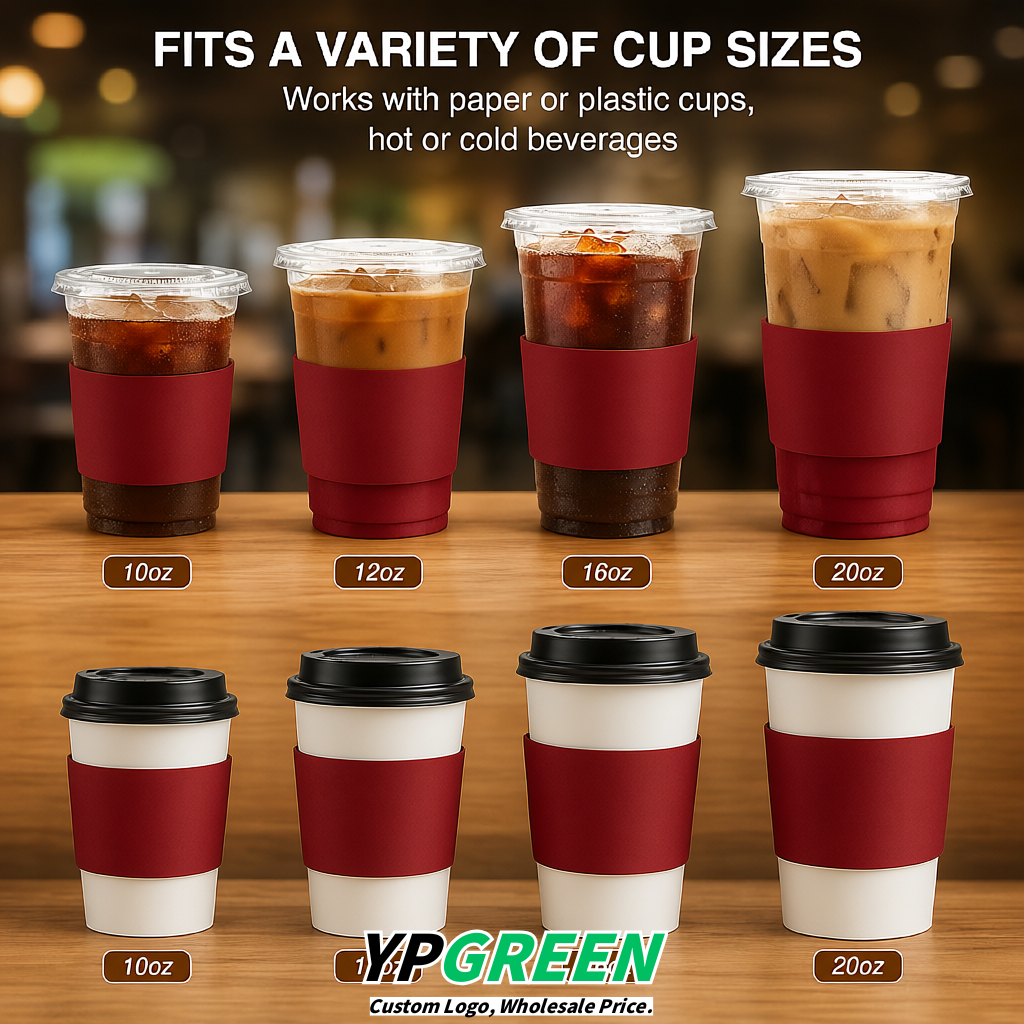 Brick Red Kraft Paper Coffee Cup Sleeves For 10, 12, 16, 20 oz Paper & Plastic Cups Factory Brick Red Kraft Paper Coffee Cup Sleeves For 10, 12, 16, 20 oz Paper & Plastic Cups Factory