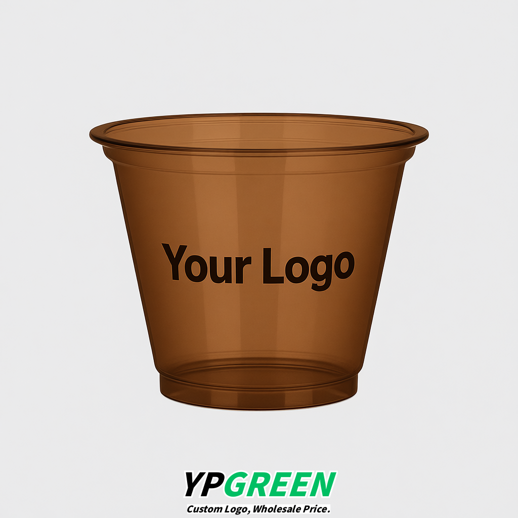 Bronze Iced Latte Plastic Cup 260ml Disposable Clear Cup 9.2×5.5×7.1cm