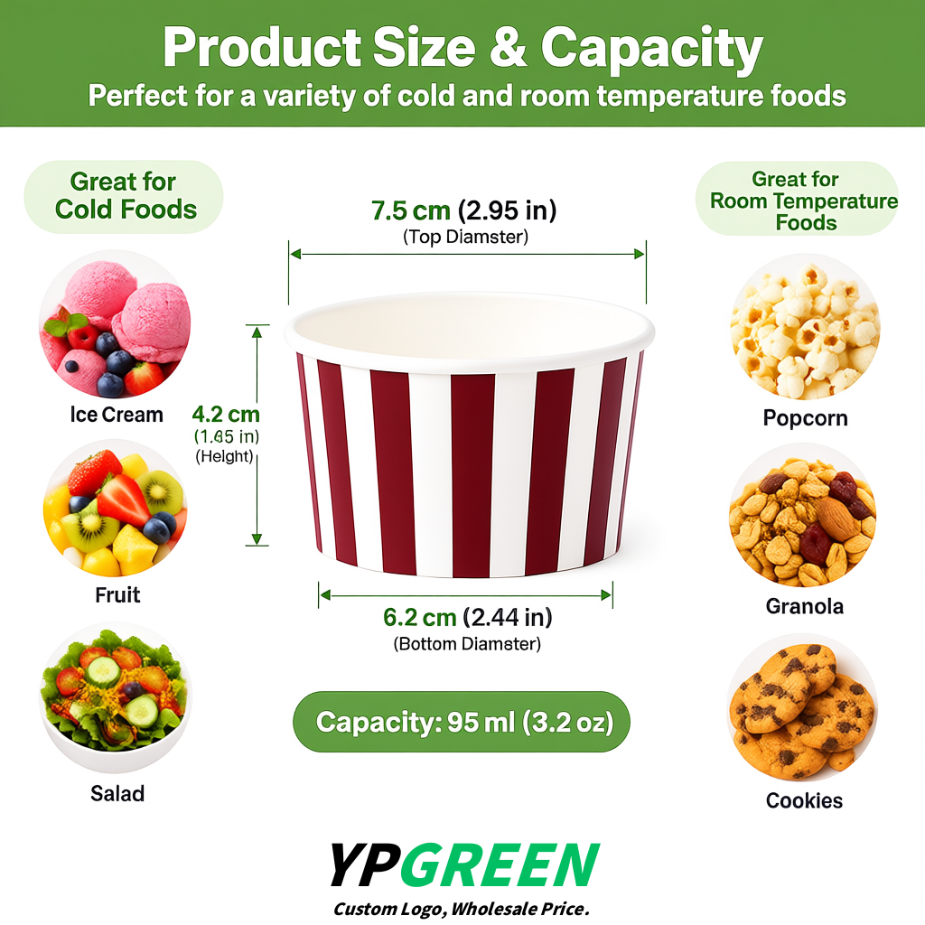 Burgundy Paper Gelato Takeaway Cup 2-10oz Disposable Ice Cream Bowls with Lids Factory
