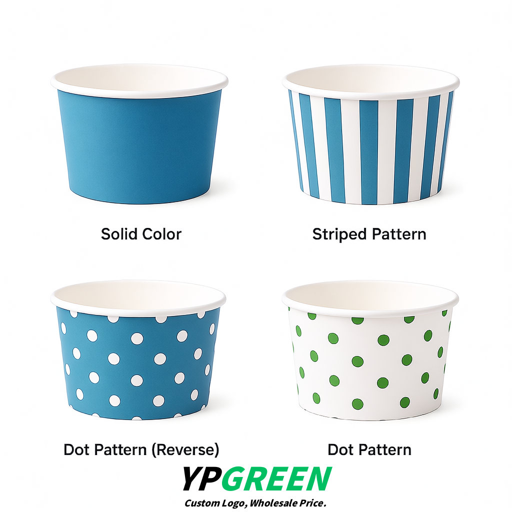 Cerulean Paper Gelato Takeaway Cup 2-10oz Disposable Ice Cream Bowls with Lids Factory