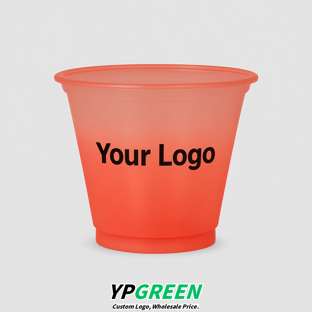 Coral Iced Latte Plastic Cup 260ml Disposable Clear Cup 9.2×5.5×7.1cm