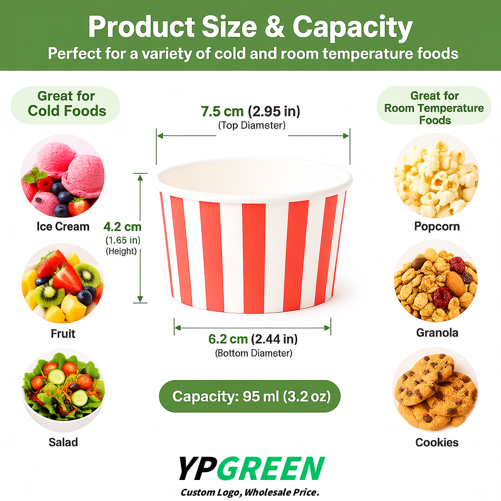 Coral Paper Gelato Takeaway Cup 2-10oz Disposable Ice Cream Bowls with Lids Factory