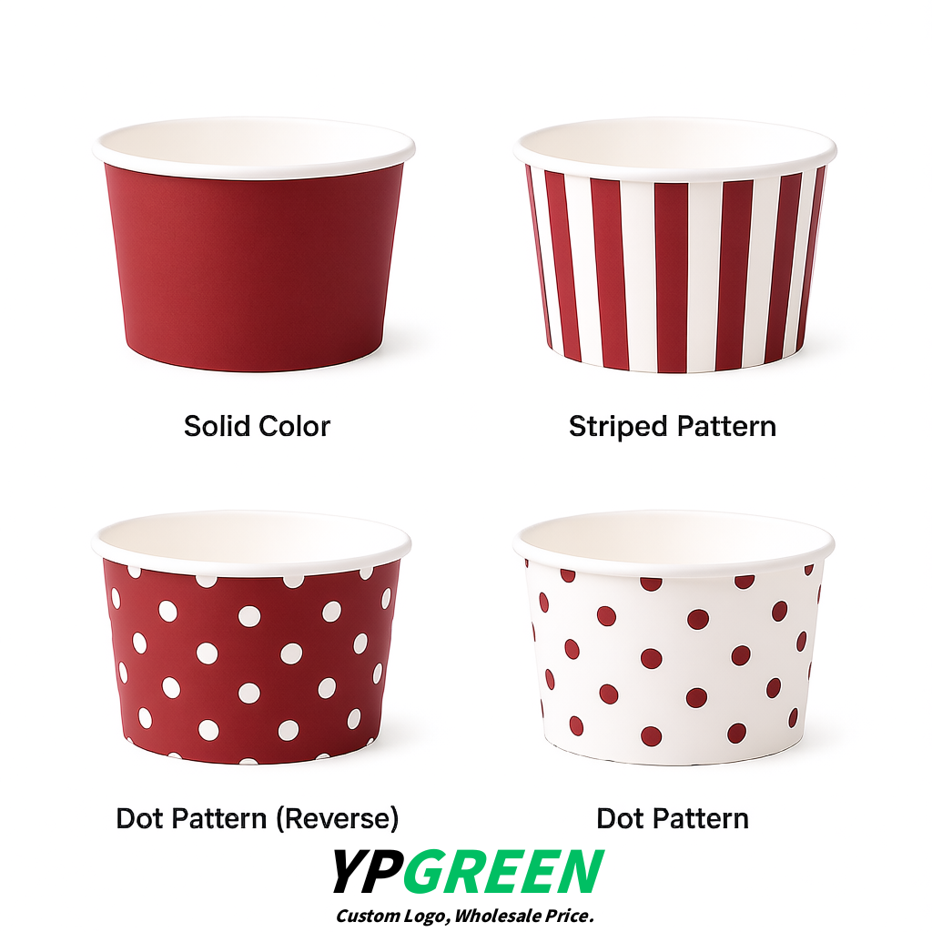 Crimson Paper Gelato Takeaway Cup 2-10oz Disposable Ice Cream Bowls with Lids Factory