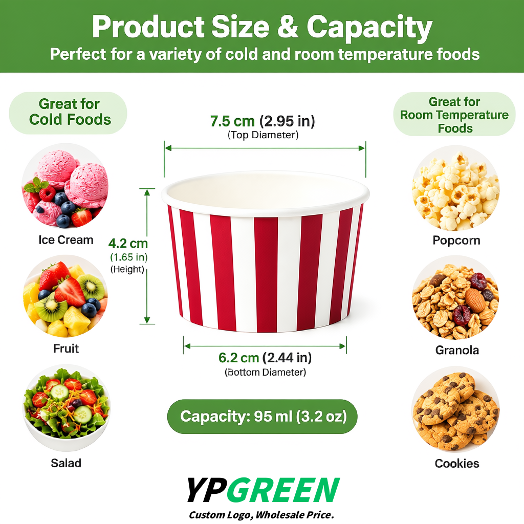 Crimson Paper Gelato Takeaway Cup 2-10oz Disposable Ice Cream Bowls with Lids Factory