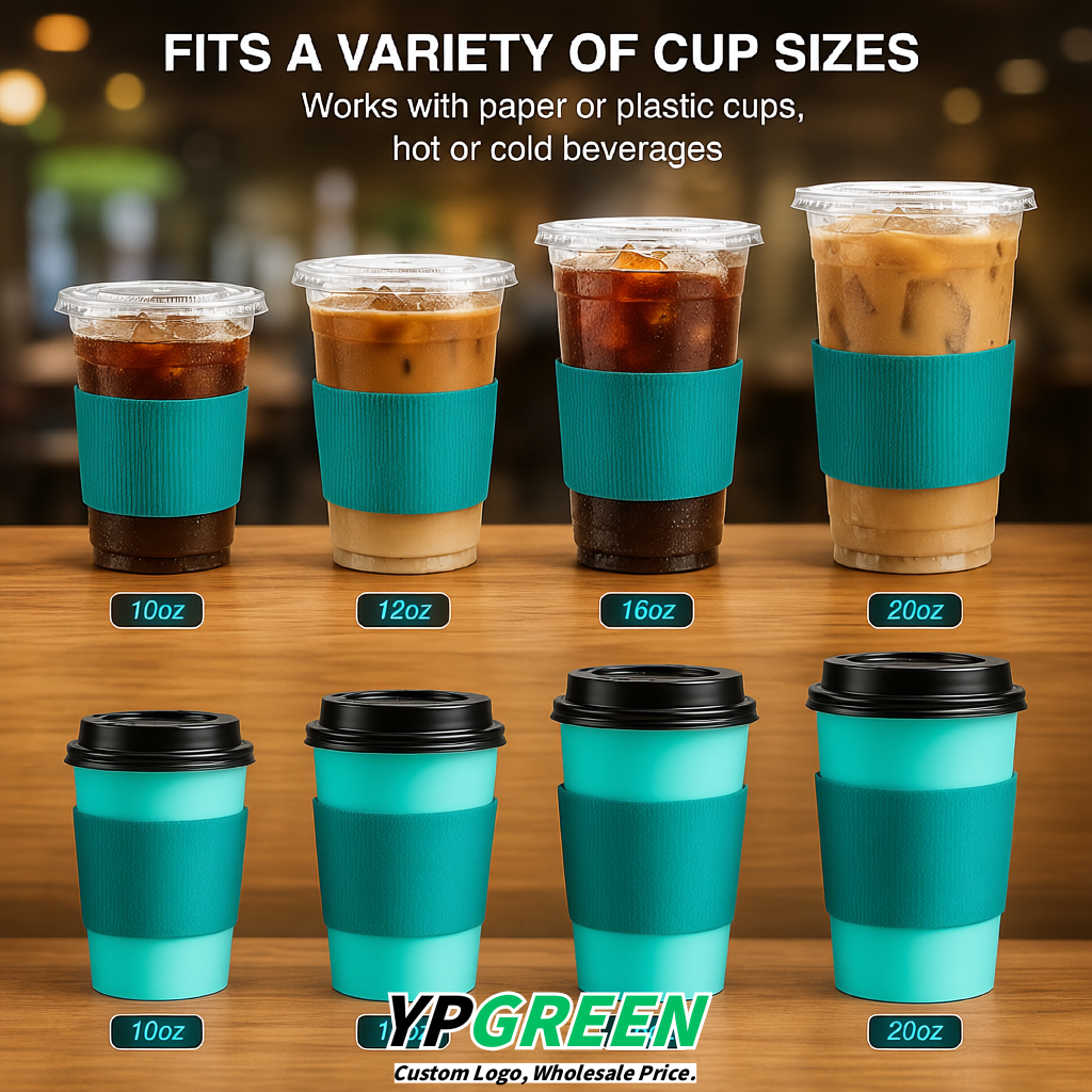 Cyan Kraft Paper Coffee Cup Sleeves For 10, 12, 16, 20 oz Paper & Plastic Cups Factory Cyan Kraft Paper Coffee Cup Sleeves For 10, 12, 16, 20 oz Paper & Plastic Cups Factory