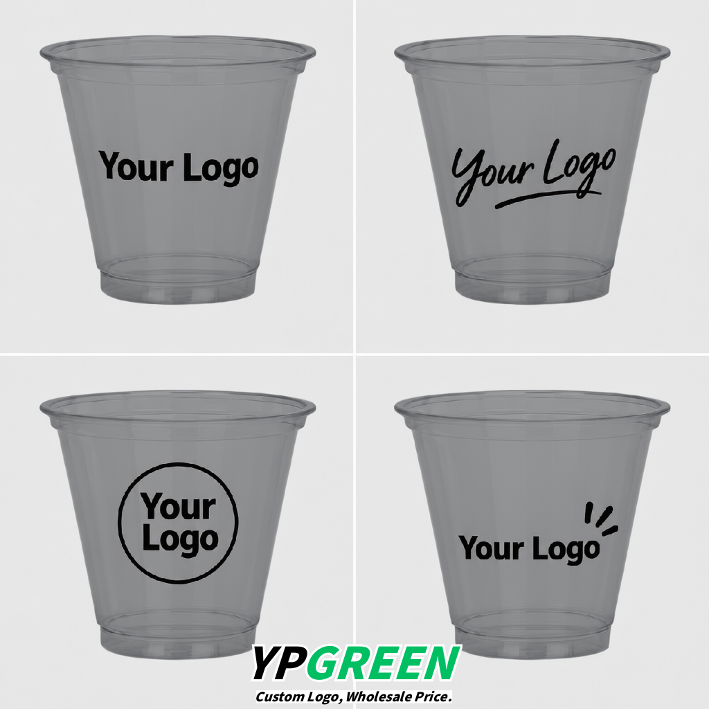 Gray Iced Latte Plastic Cup 260ml Disposable Clear Cup 9.2×5.5×7.1cm
