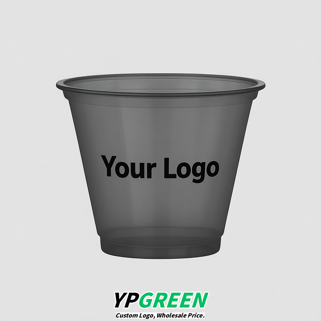 Gray Iced Latte Plastic Cup 260ml Disposable Clear Cup 9.2×5.5×7.1cm