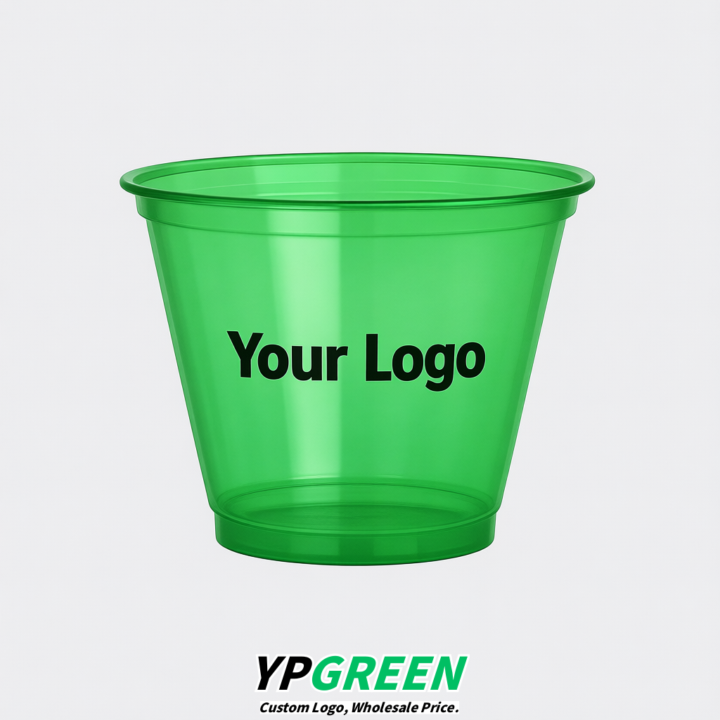 Green Iced Latte Plastic Cup 260ml Disposable Clear Cup 9.2×5.5×7.1cm