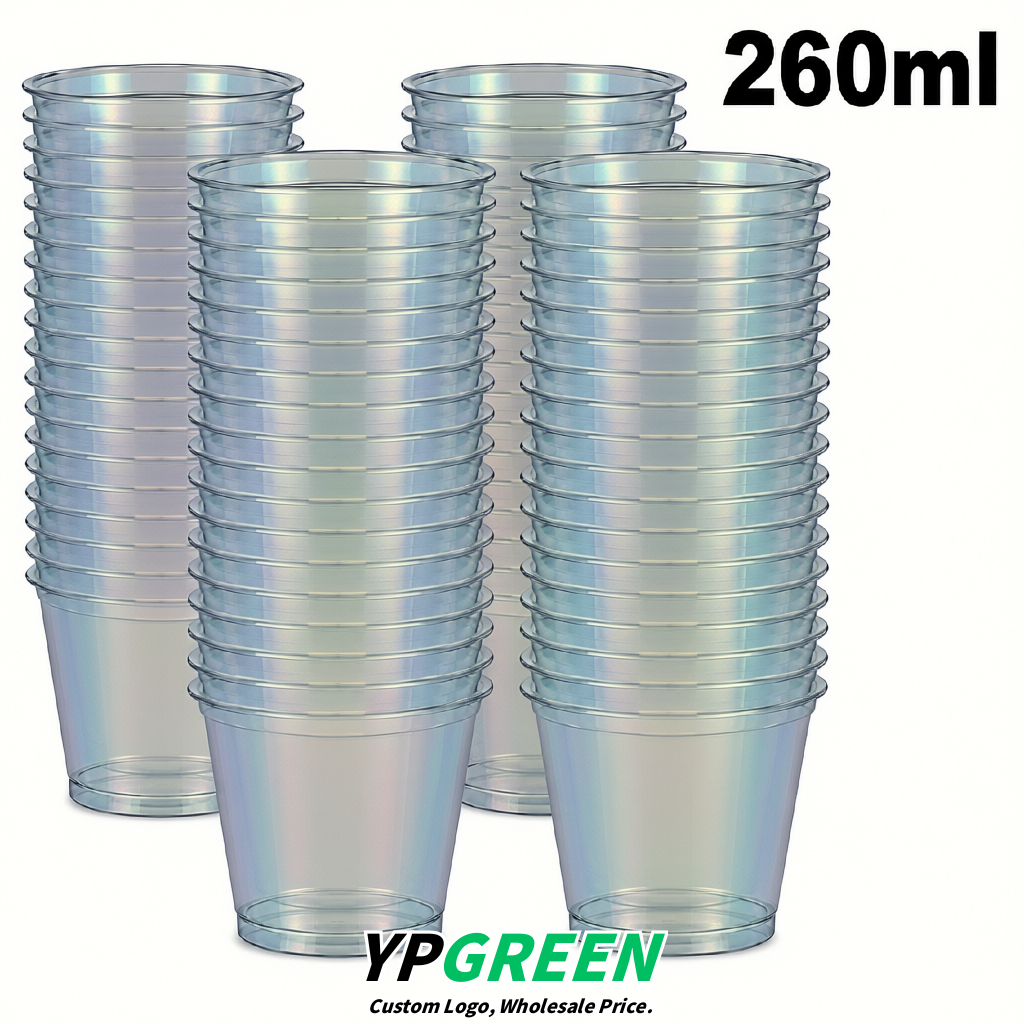 Holographic Iced Latte Plastic Cup 260ml Disposable Clear Cup 9.2×5.5×7.1cm Holographic Iced Latte Plastic Cup 260ml Disposable Clear Cup 9.2×5.5×7.1cm