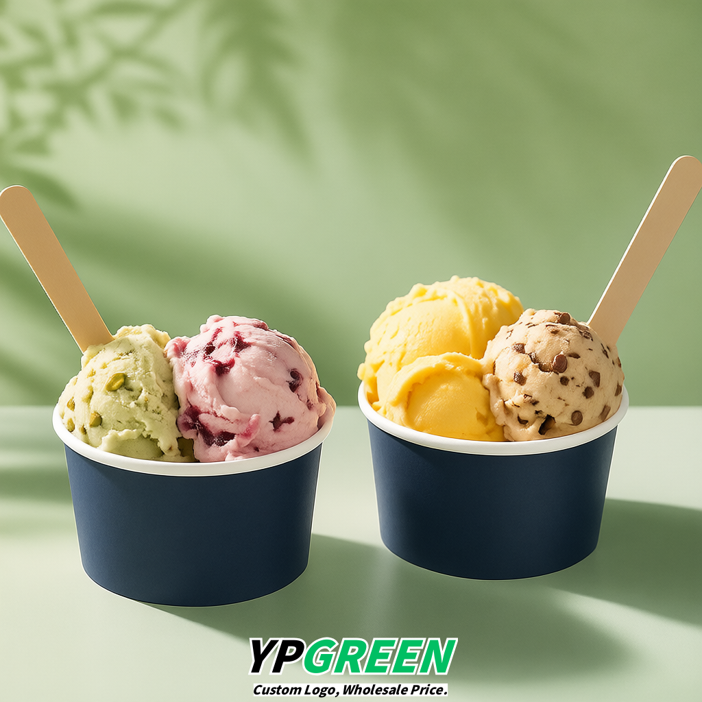 Indigo Paper Gelato Takeaway Cup 2-10oz Disposable Ice Cream Bowls with Lids Factory Indigo Paper Gelato Takeaway Cup 2-10oz Disposable Ice Cream Bowls with Lids Factory