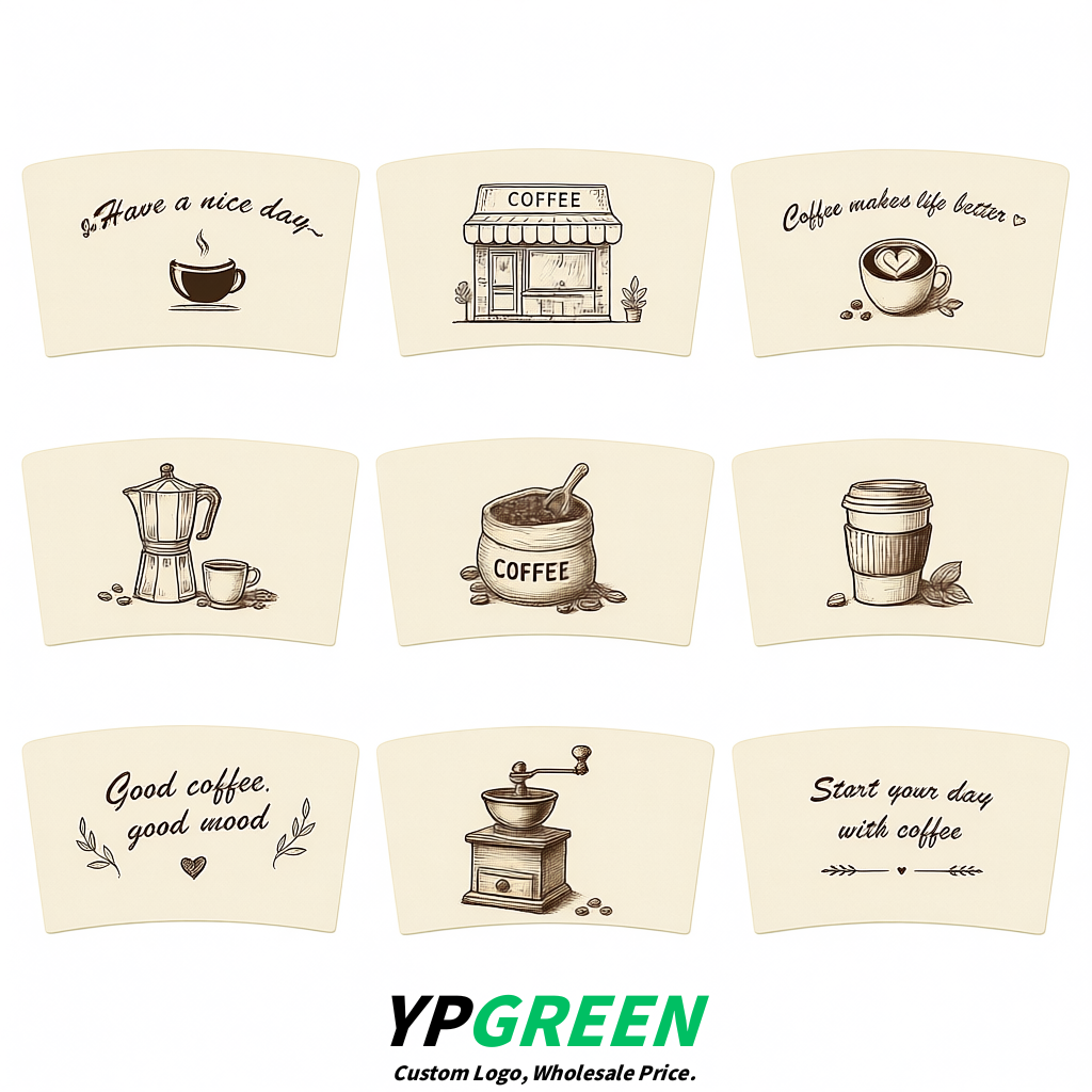 Ivory Kraft Paper Coffee Cup Sleeves For 10, 12, 16, 20 oz Paper & Plastic Cups Factory
