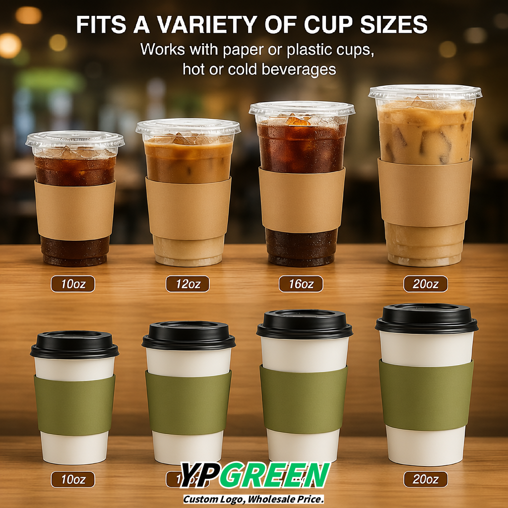 Khaki Kraft Paper Coffee Cup Sleeves For 10, 12, 16, 20 oz Paper & Plastic Cups Factory Khaki Kraft Paper Coffee Cup Sleeves For 10, 12, 16, 20 oz Paper & Plastic Cups Factory