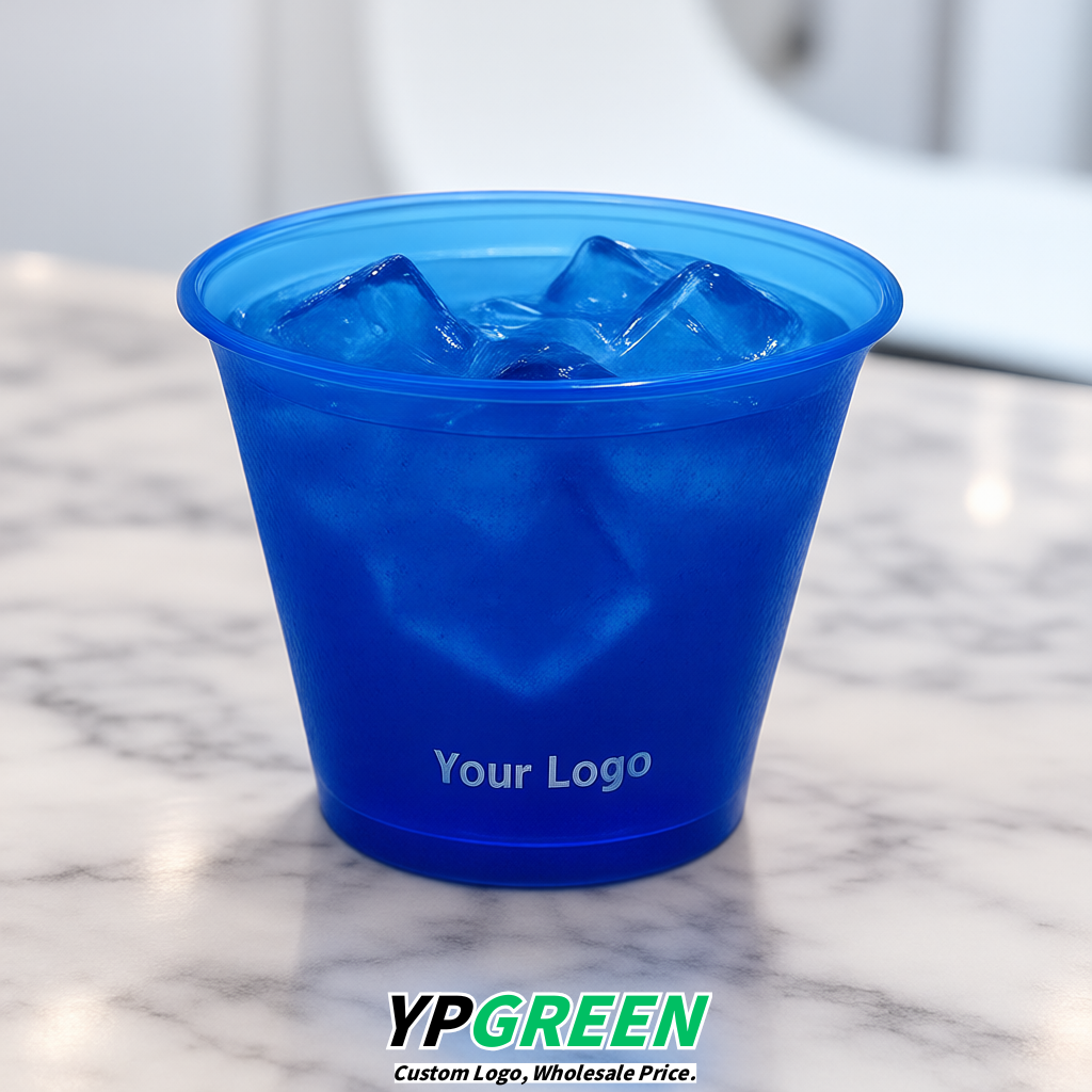 Klein Blue Iced Latte Plastic Cup 260ml Disposable Clear Cup 9.2×5.5×7.1cm