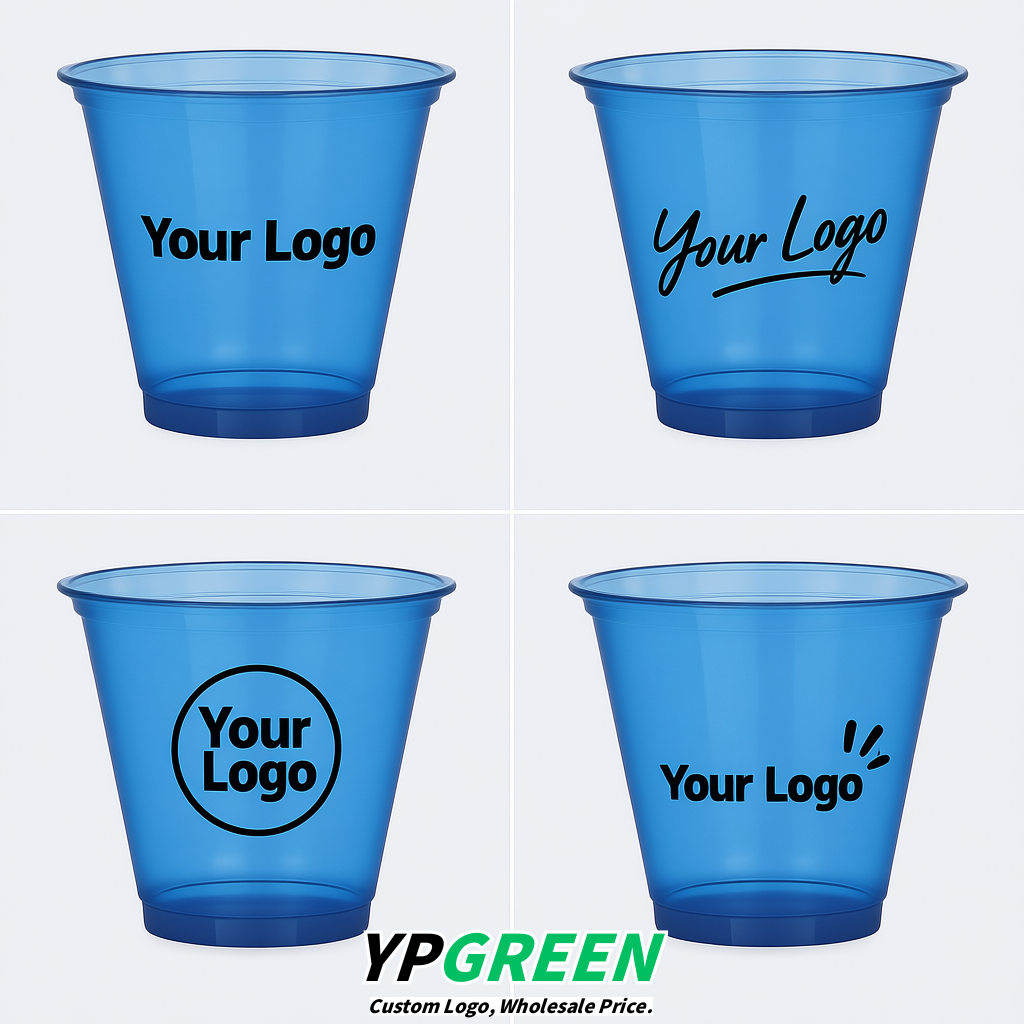 Klein Blue Iced Latte Plastic Cup 260ml Disposable Clear Cup 9.2×5.5×7.1cm