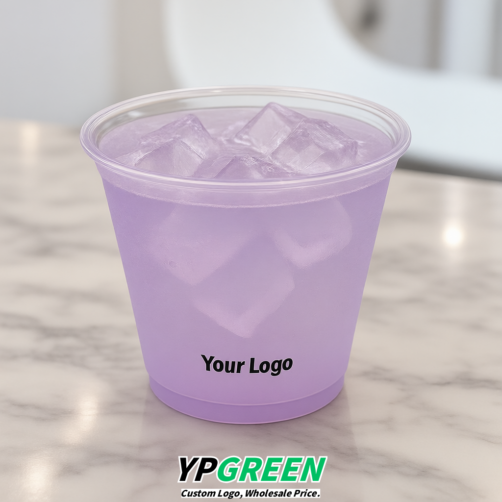 Lavender Iced Latte Plastic Cup 260ml Disposable Clear Cup 9.2×5.5×7.1cm