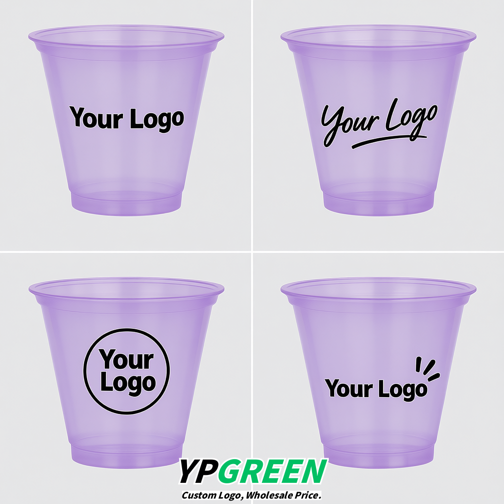 Lavender Iced Latte Plastic Cup 260ml Disposable Clear Cup 9.2×5.5×7.1cm