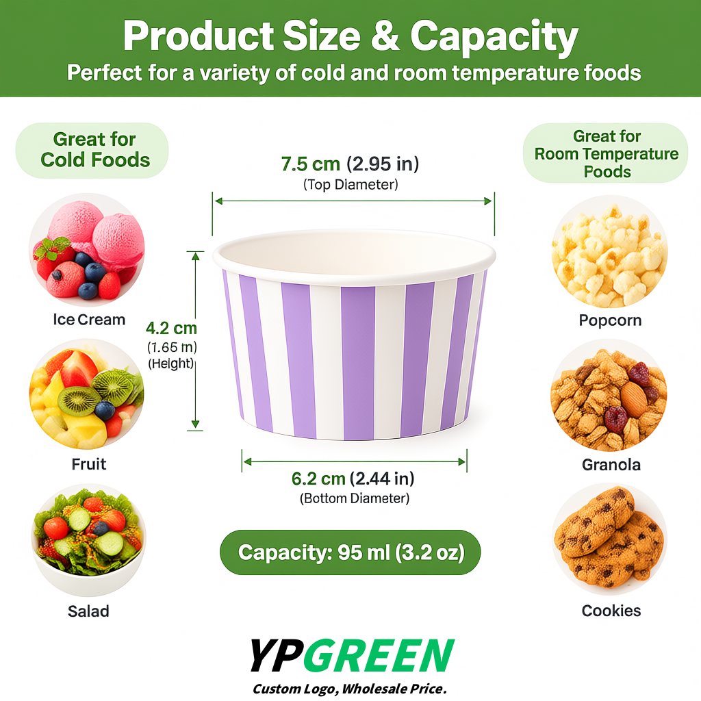 Lavender Paper Gelato Takeaway Cup 2-10oz Disposable Ice Cream Bowls with Lids Factory Lavender Paper Gelato Takeaway Cup 2-10oz Disposable Ice Cream Bowls with Lids Factory