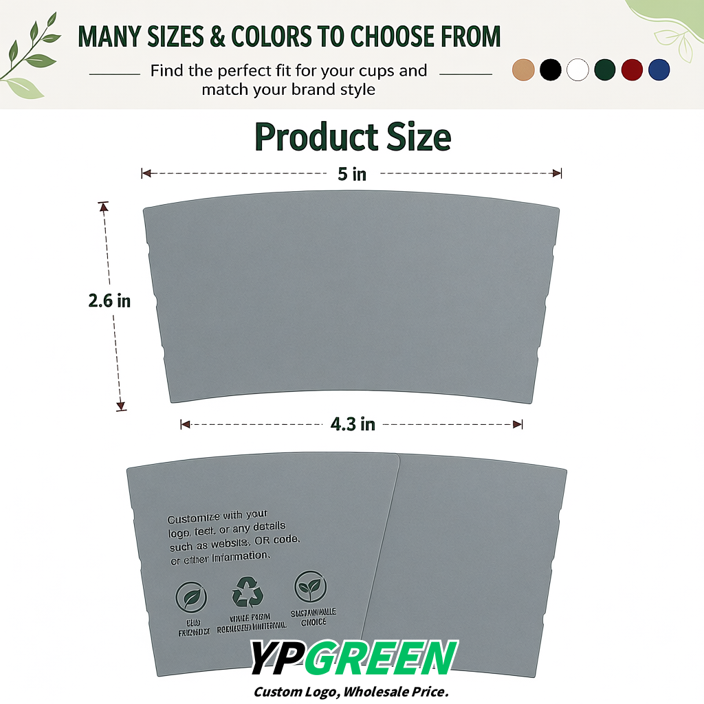 Light Slate Gray Kraft Paper Coffee Cup Sleeves For 10, 12, 16, 20 oz Paper & Plastic Cups Factory Light Slate Gray Kraft Paper Coffee Cup Sleeves For 10, 12, 16, 20 oz Paper & Plastic Cups Factory