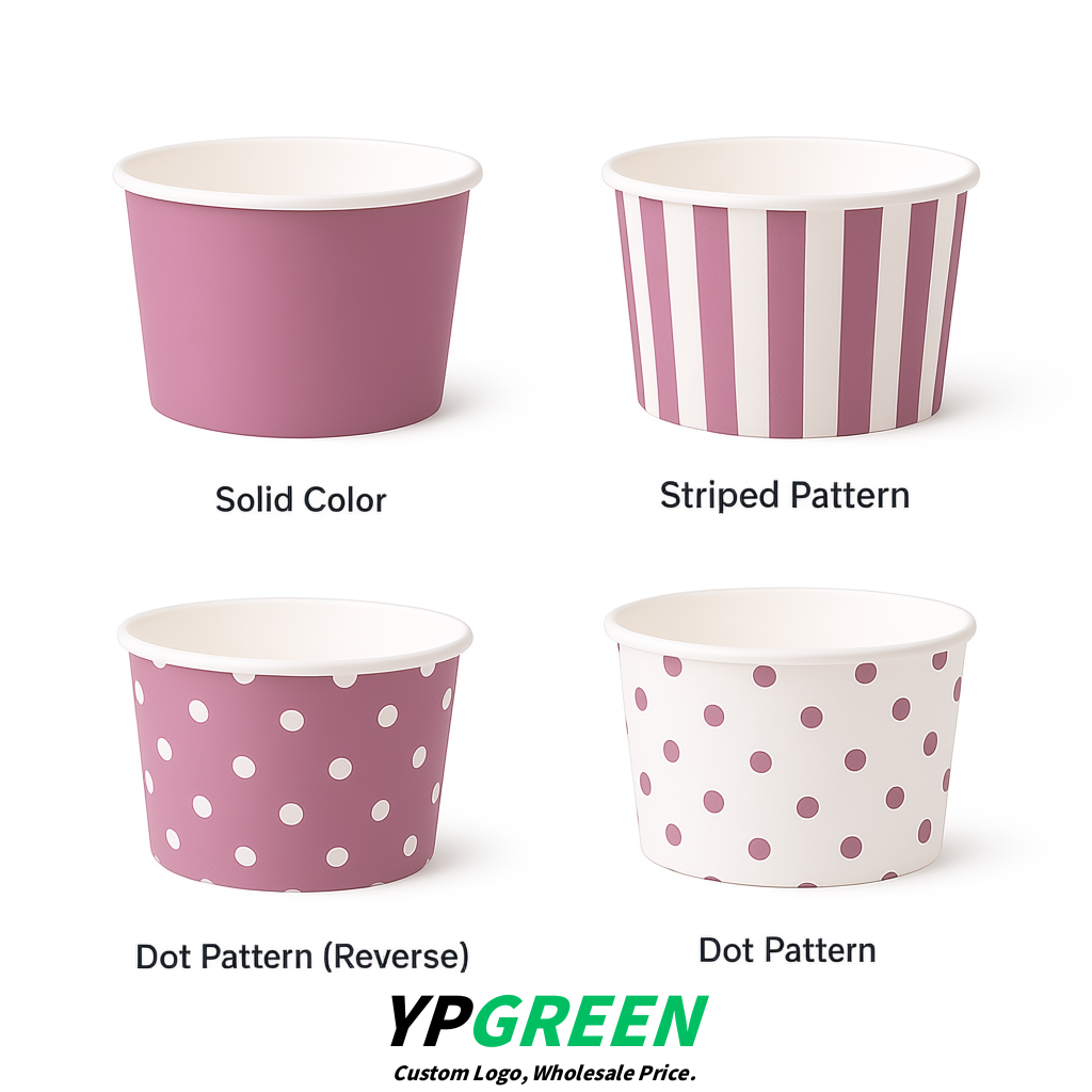 Mauve Paper Gelato Takeaway Cup 2-10oz Disposable Ice Cream Bowls with Lids Factory