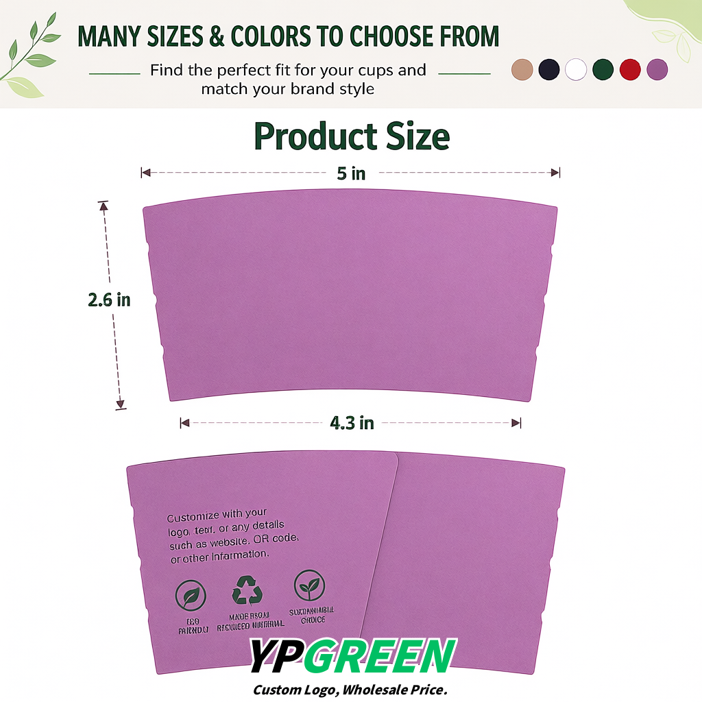 Mauve Kraft Paper Coffee Cup Sleeves For 10, 12, 16, 20 oz Paper & Plastic Cups Factory Mauve Kraft Paper Coffee Cup Sleeves For 10, 12, 16, 20 oz Paper & Plastic Cups Factory