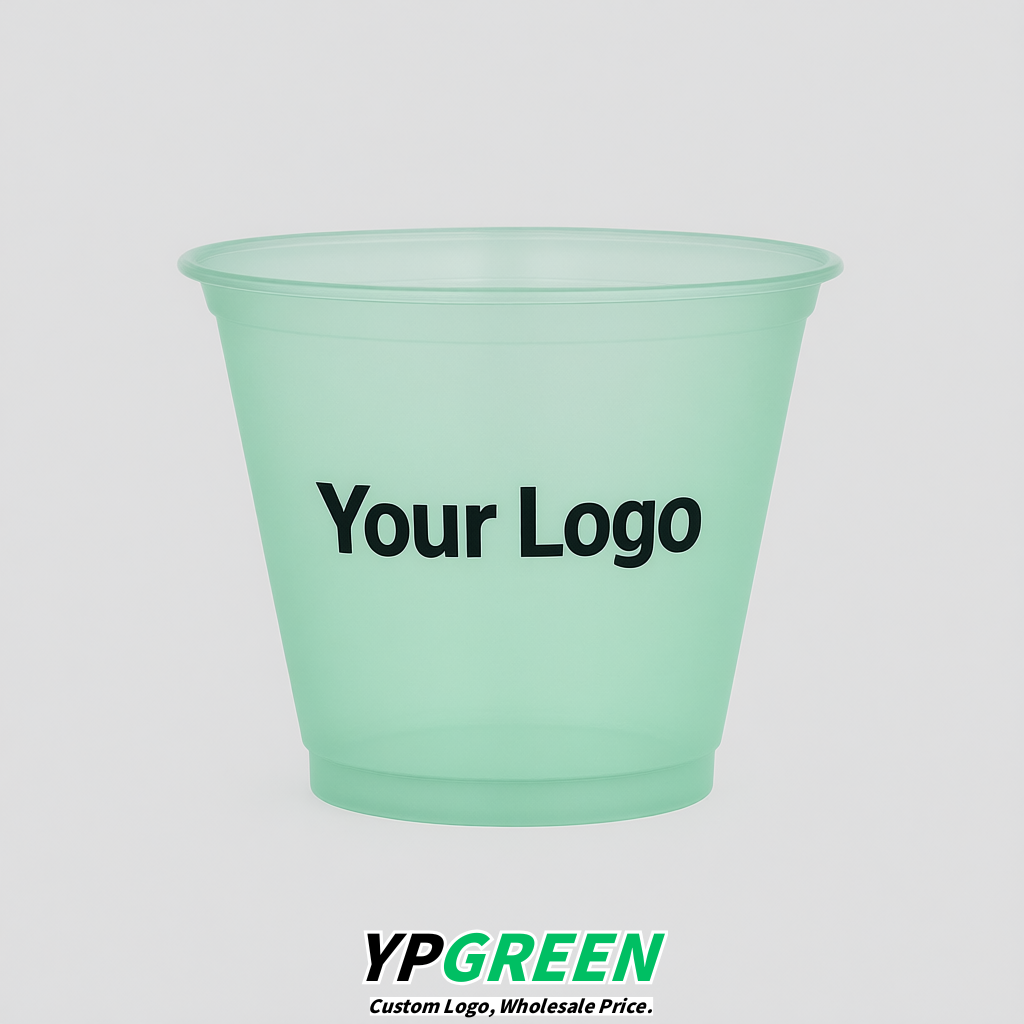 Mint Green Iced Latte Plastic Cup 260ml Disposable Clear Cup 9.2×5.5×7.1cm