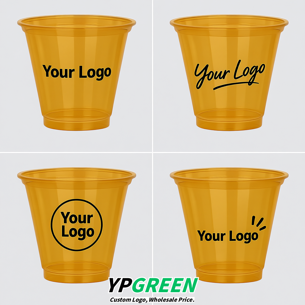 Ochre Iced Latte Plastic Cup 260ml Disposable Clear Cup 9.2×5.5×7.1cm