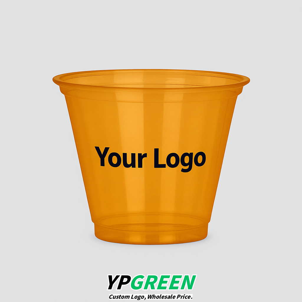 Ochre Iced Latte Plastic Cup 260ml Disposable Clear Cup 9.2×5.5×7.1cm