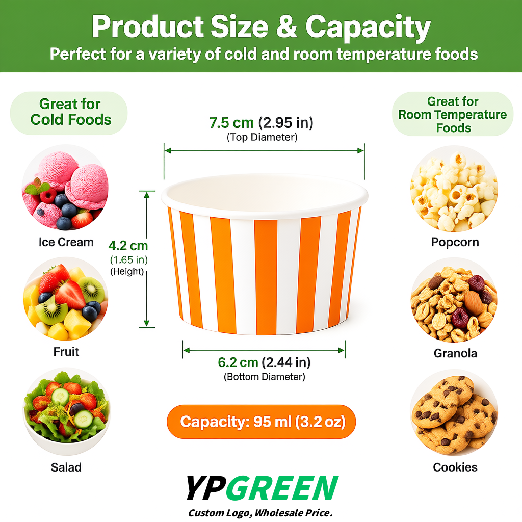 Orange Paper Gelato Takeaway Cup 2-10oz Disposable Ice Cream Bowls with Lids Factory Orange Paper Gelato Takeaway Cup 2-10oz Disposable Ice Cream Bowls with Lids Factory