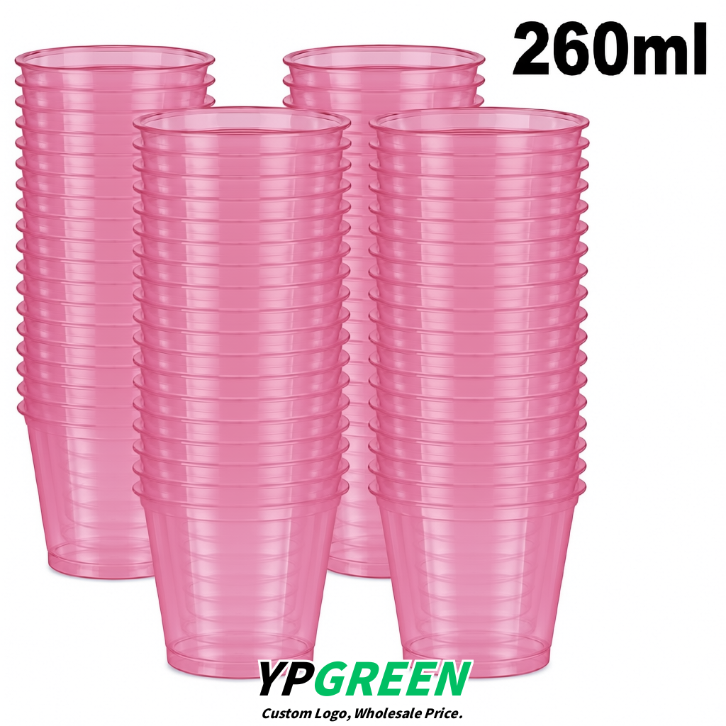Pink Iced Latte Plastic Cup 260ml Disposable Clear Cup 9.2×5.5×7.1cm Pink Iced Latte Plastic Cup 260ml Disposable Clear Cup 9.2×5.5×7.1cm