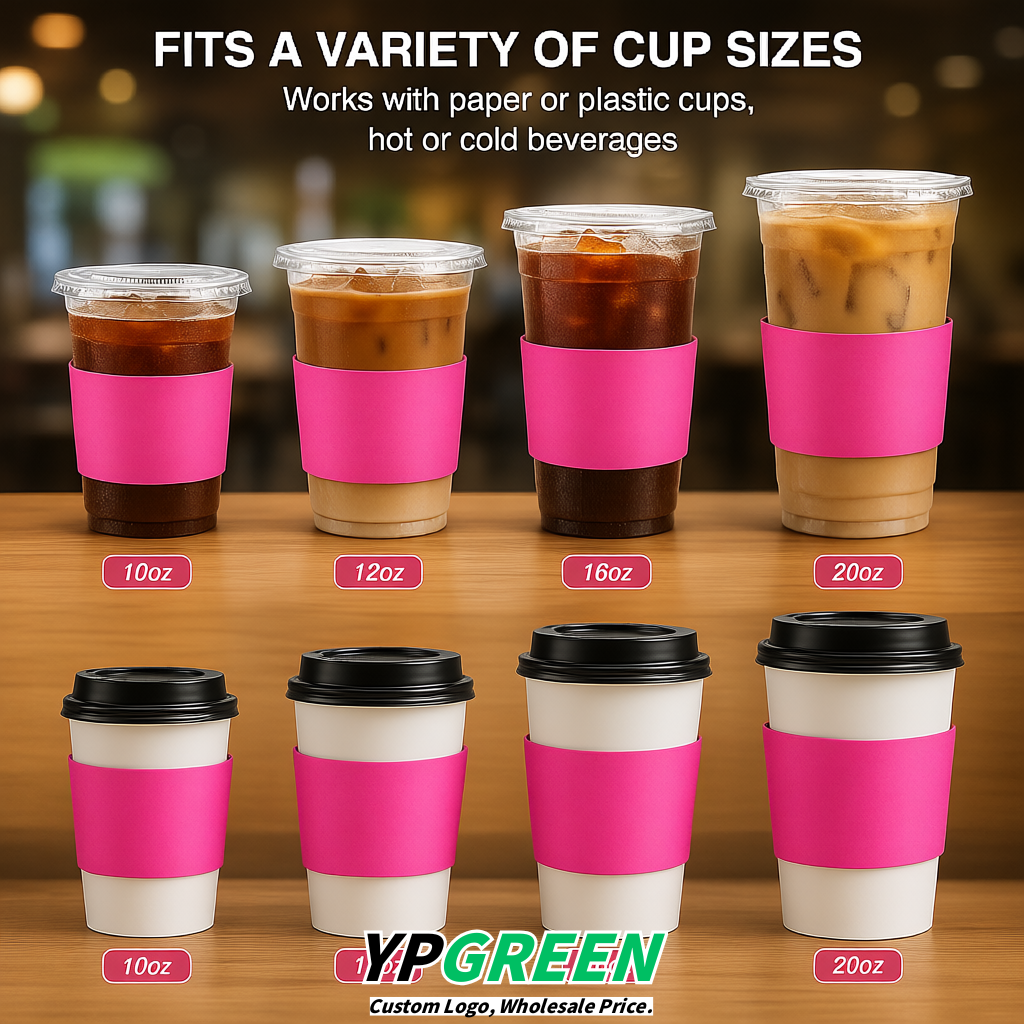 Pink Kraft Paper Coffee Cup Sleeves For 10, 12, 16, 20 oz Paper & Plastic Cups Factory Pink Kraft Paper Coffee Cup Sleeves For 10, 12, 16, 20 oz Paper & Plastic Cups Factory