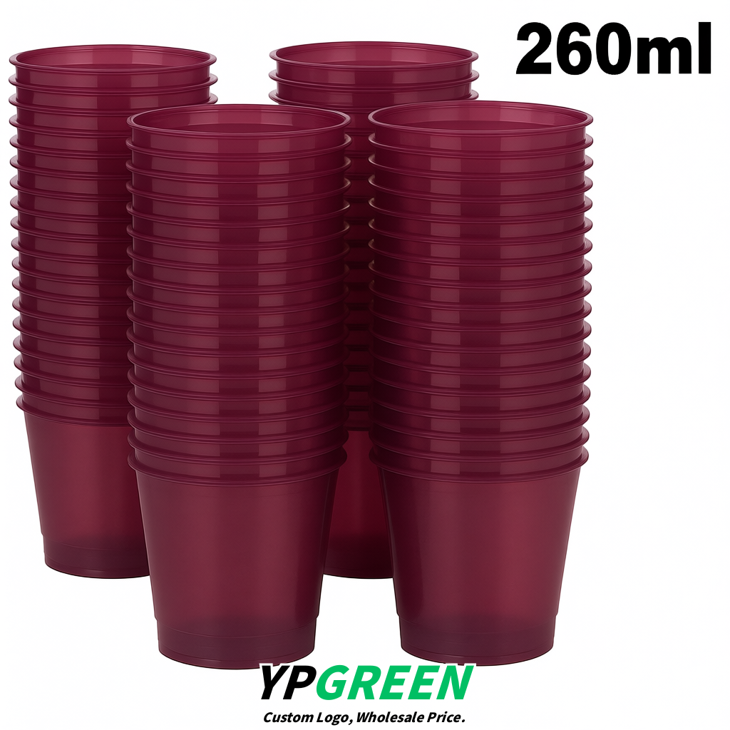 Plum Iced Latte Plastic Cup 260ml Disposable Clear Cup 9.2×5.5×7.1cm