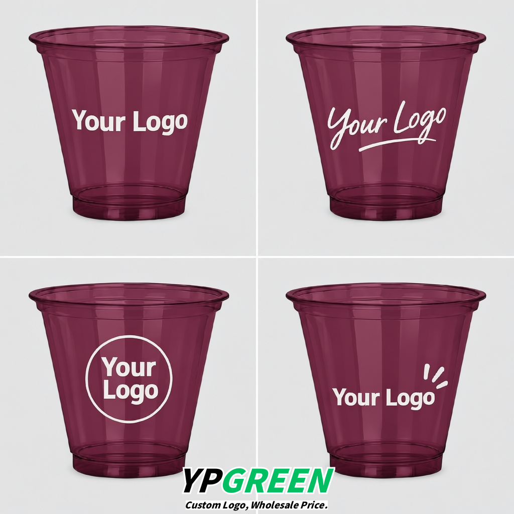 Plum Iced Latte Plastic Cup 260ml Disposable Clear Cup 9.2×5.5×7.1cm