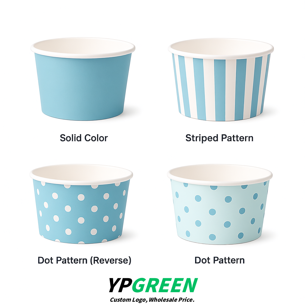 Robin Egg Blue Paper Gelato Takeaway Cup 2-10oz Disposable Ice Cream Bowls with Lids Factory
