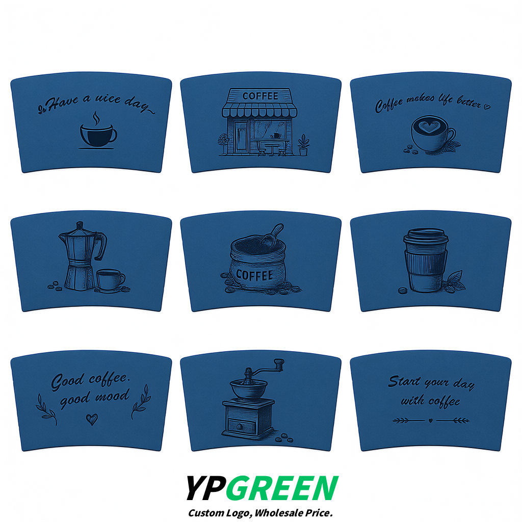 Sapphire Kraft Paper Coffee Cup Sleeves For 10, 12, 16, 20 oz Paper & Plastic Cups Factory