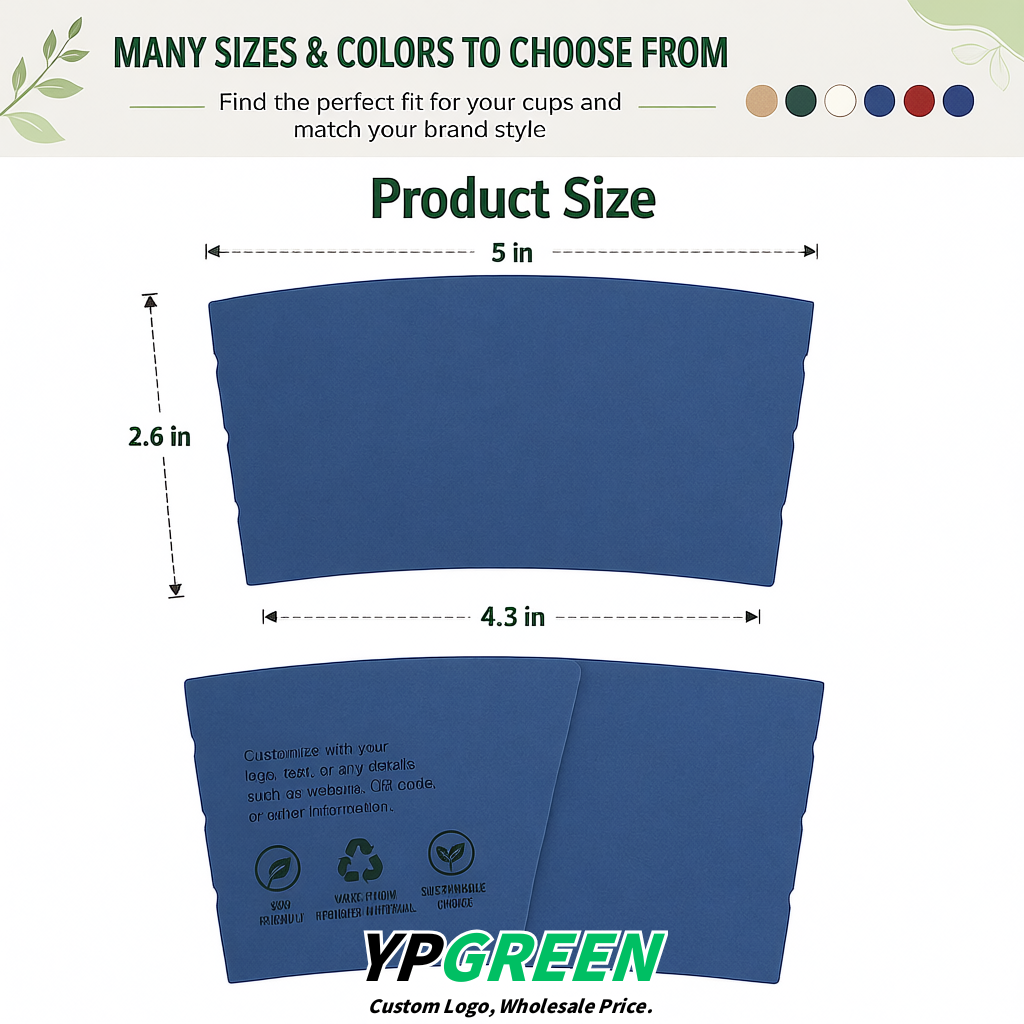 Sapphire Kraft Paper Coffee Cup Sleeves For 10, 12, 16, 20 oz Paper & Plastic Cups Factory