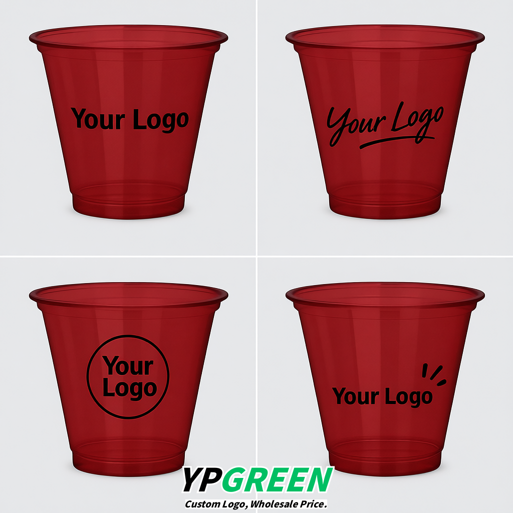 Scarlet Iced Latte Plastic Cup 260ml Disposable Clear Cup 9.2×5.5×7.1cm