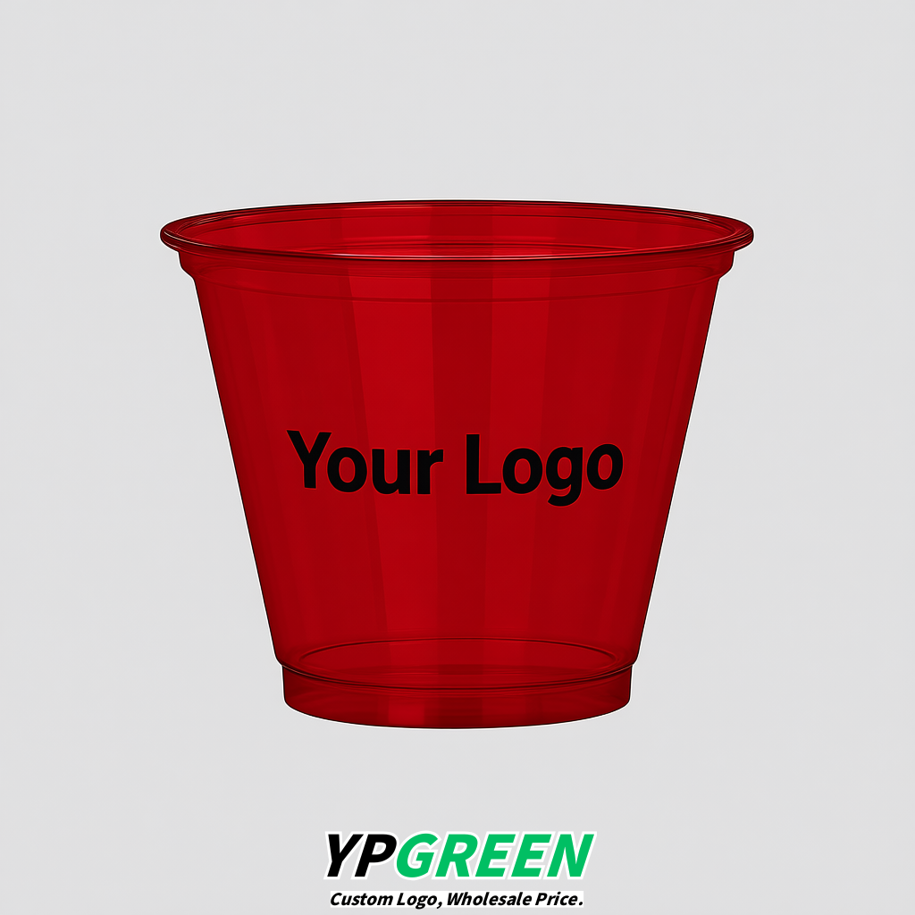 Scarlet Iced Latte Plastic Cup 260ml Disposable Clear Cup 9.2×5.5×7.1cm