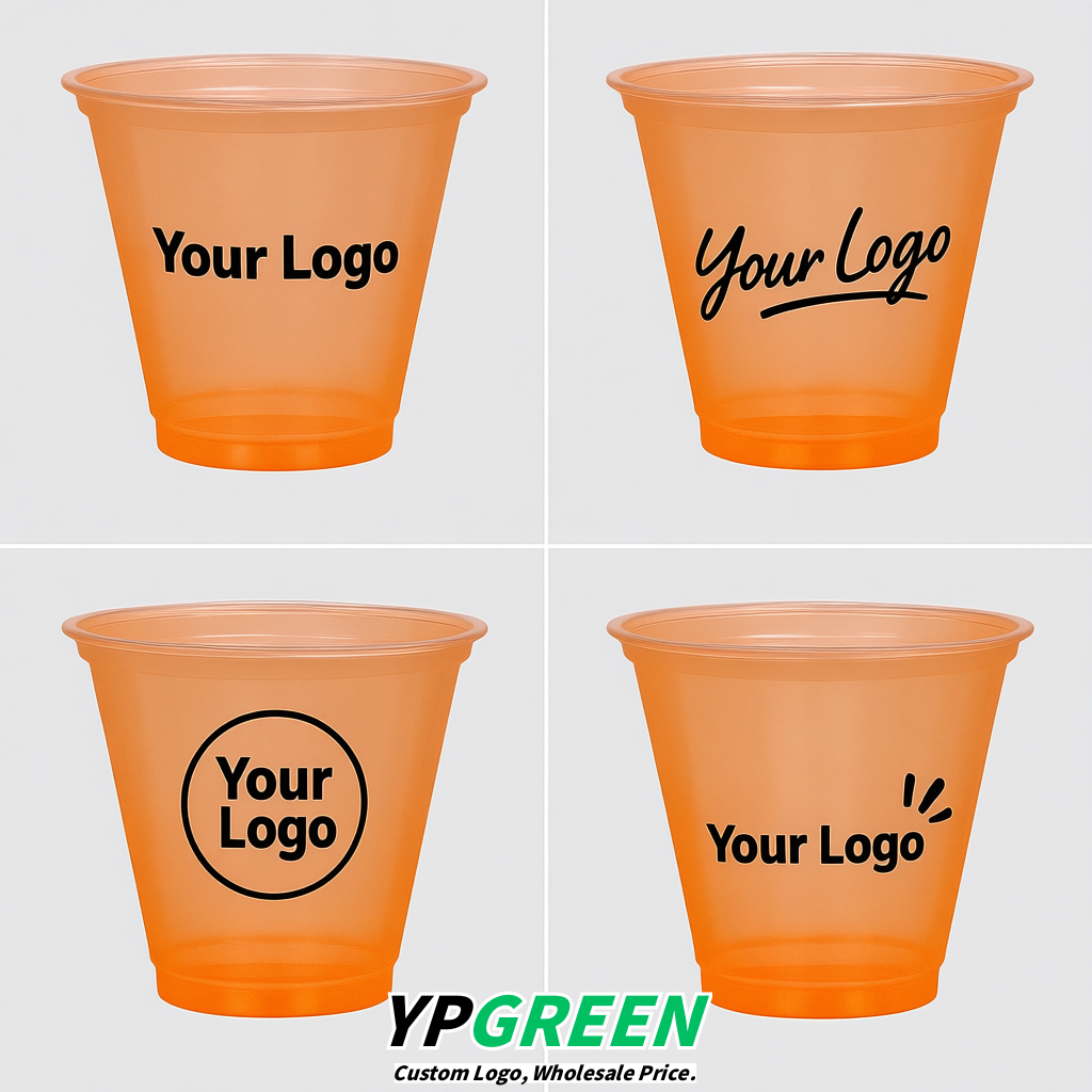 Tangerine Iced Latte Plastic Cup 260ml Disposable Clear Cup 9.2×5.5×7.1cm