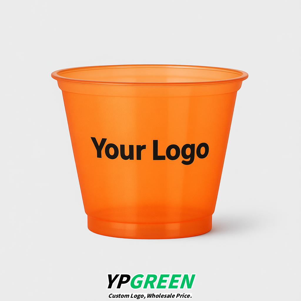 Tangerine Iced Latte Plastic Cup 260ml Disposable Clear Cup 9.2×5.5×7.1cm