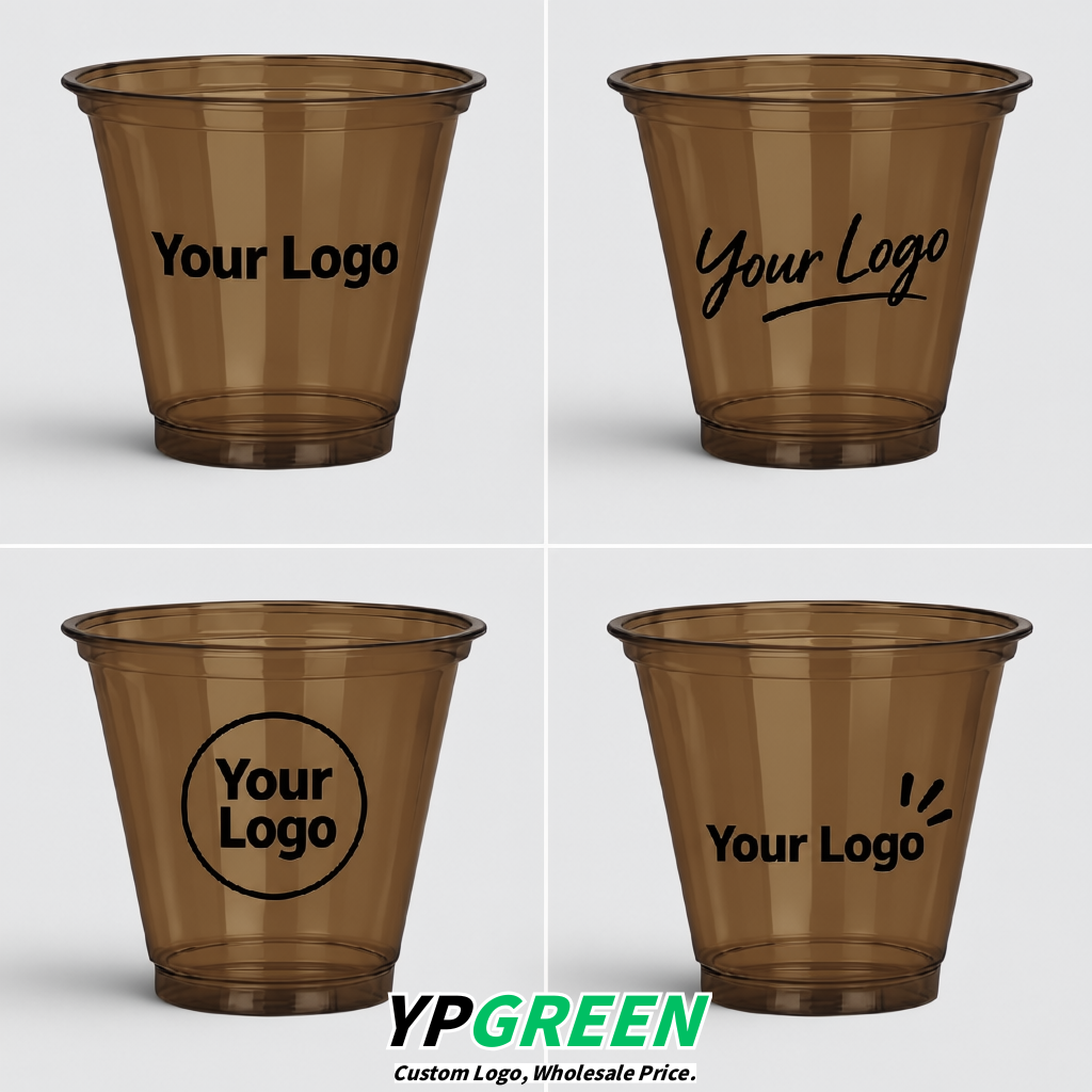 Umber Iced Latte Plastic Cup 260ml Disposable Clear Cup 9.2×5.5×7.1cm
