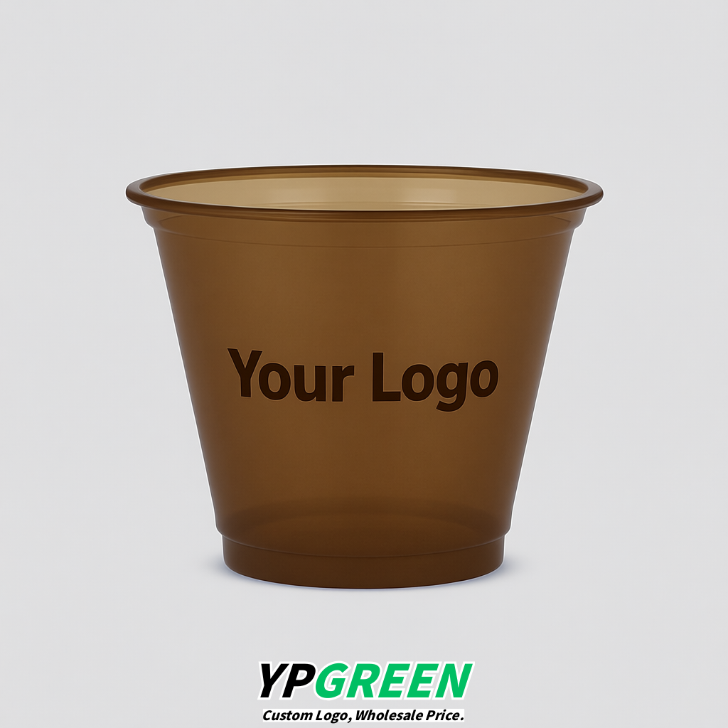 Umber Iced Latte Plastic Cup 260ml Disposable Clear Cup 9.2×5.5×7.1cm