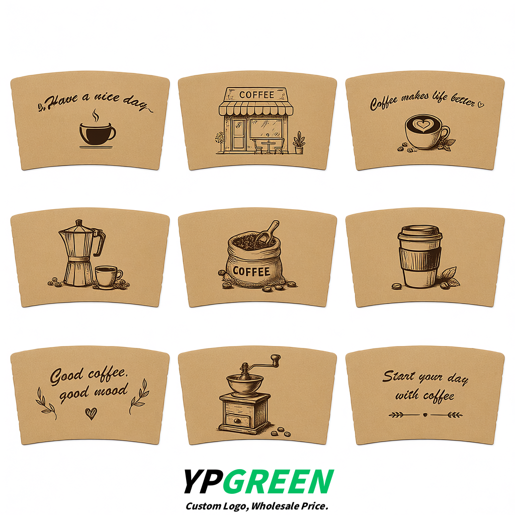 Kraft Paper Coffee Cup Sleeves