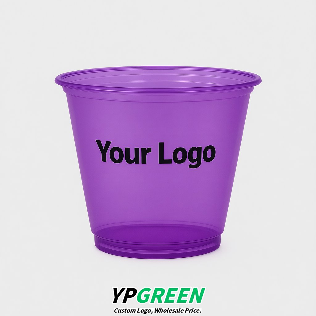 Violet Iced Latte Plastic Cup 260ml Disposable Clear Cup 9.2×5.5×7.1cm