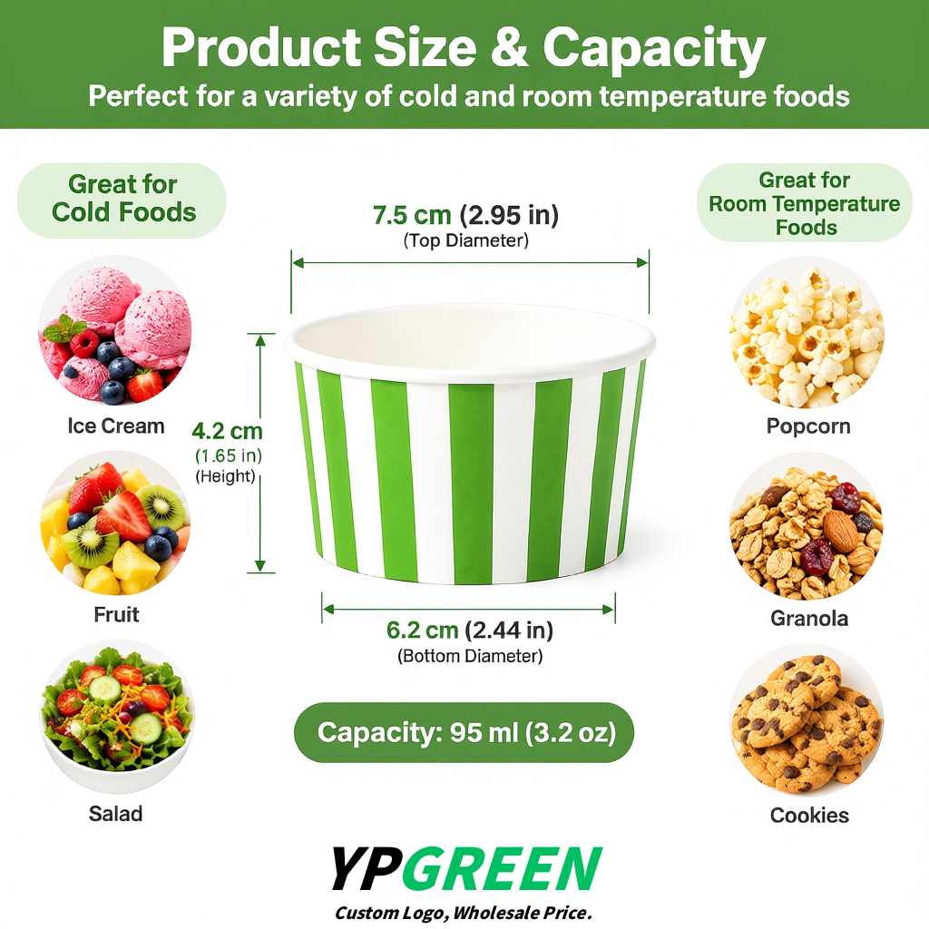 Viridian Paper Gelato Takeaway Cup 2-10oz Disposable Ice Cream Bowls with Lids Factory Viridian Paper Gelato Takeaway Cup 2-10oz Disposable Ice Cream Bowls with Lids Factory