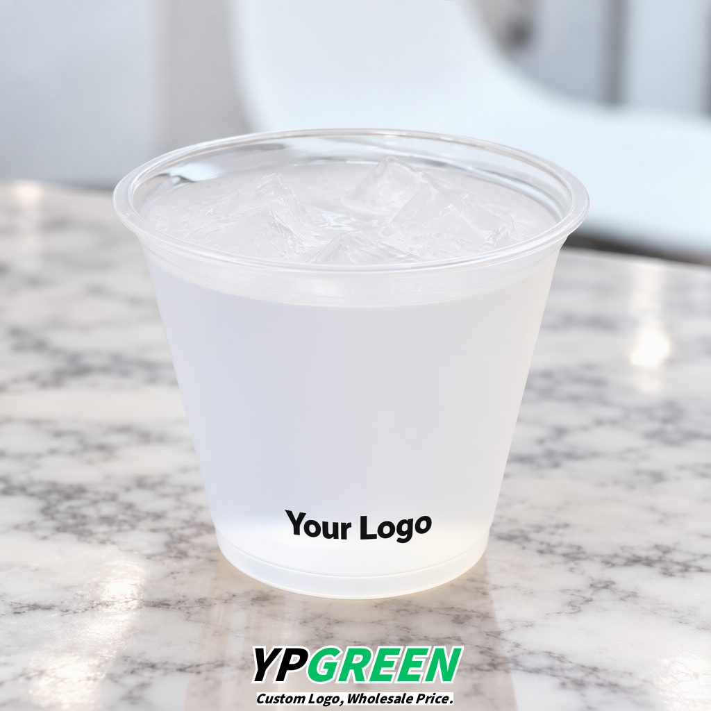 White Iced Latte Plastic Cup 260ml Disposable Clear Cup 9.2×5.5×7.1cm