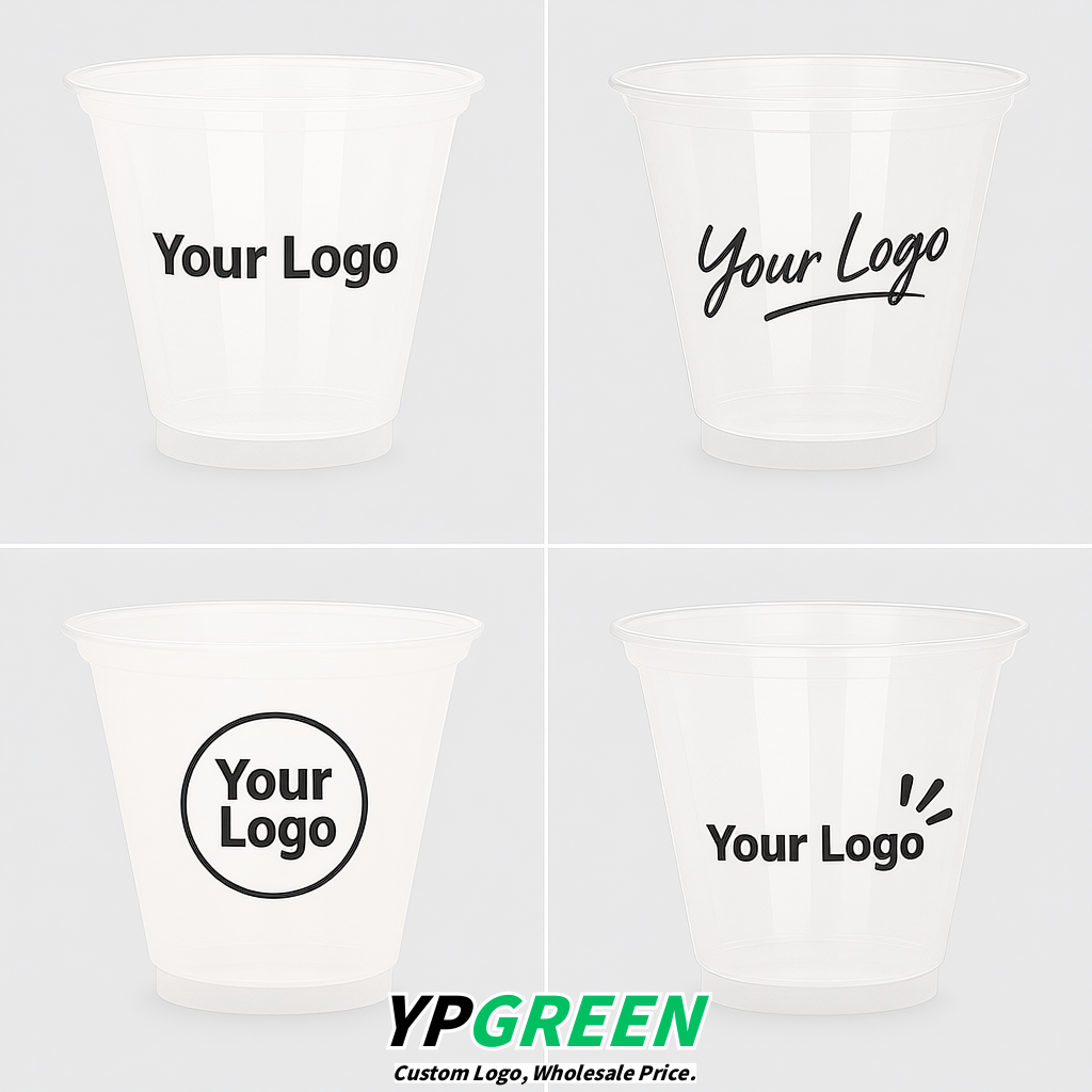 White Iced Latte Plastic Cup 260ml Disposable Clear Cup 9.2×5.5×7.1cm