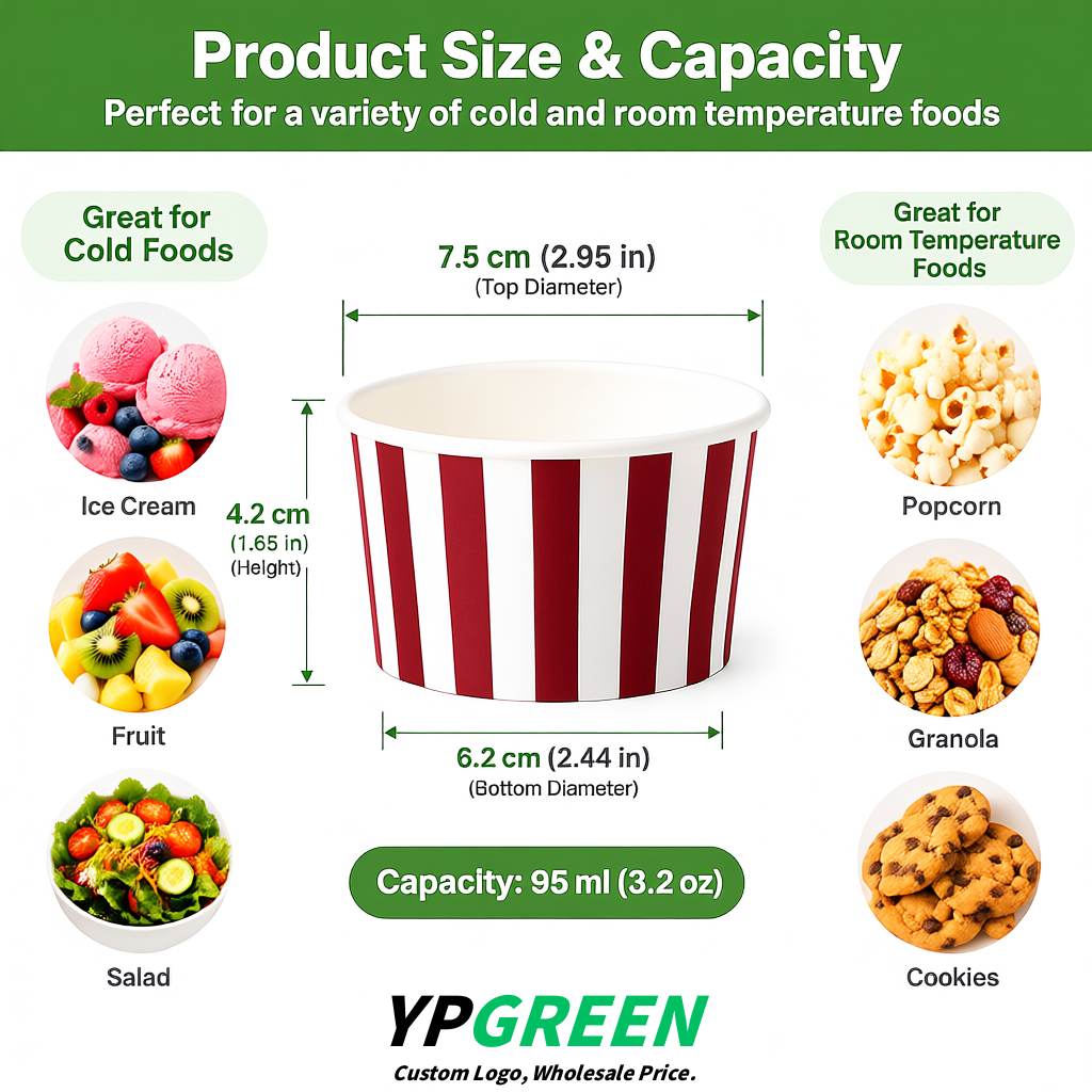 Wine Red Paper Gelato Takeaway Cup 2-10oz Disposable Ice Cream Bowls with Lids Factory